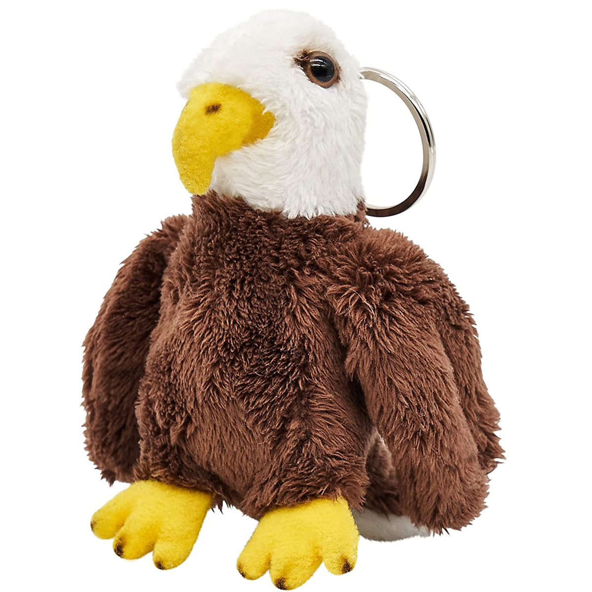 Uni-Toys - Weißkopfseeadler mit Schlüsselanhänger - 11 cm (Höhe) - Adler, Vogel - Plüschtier, Kuscheltier