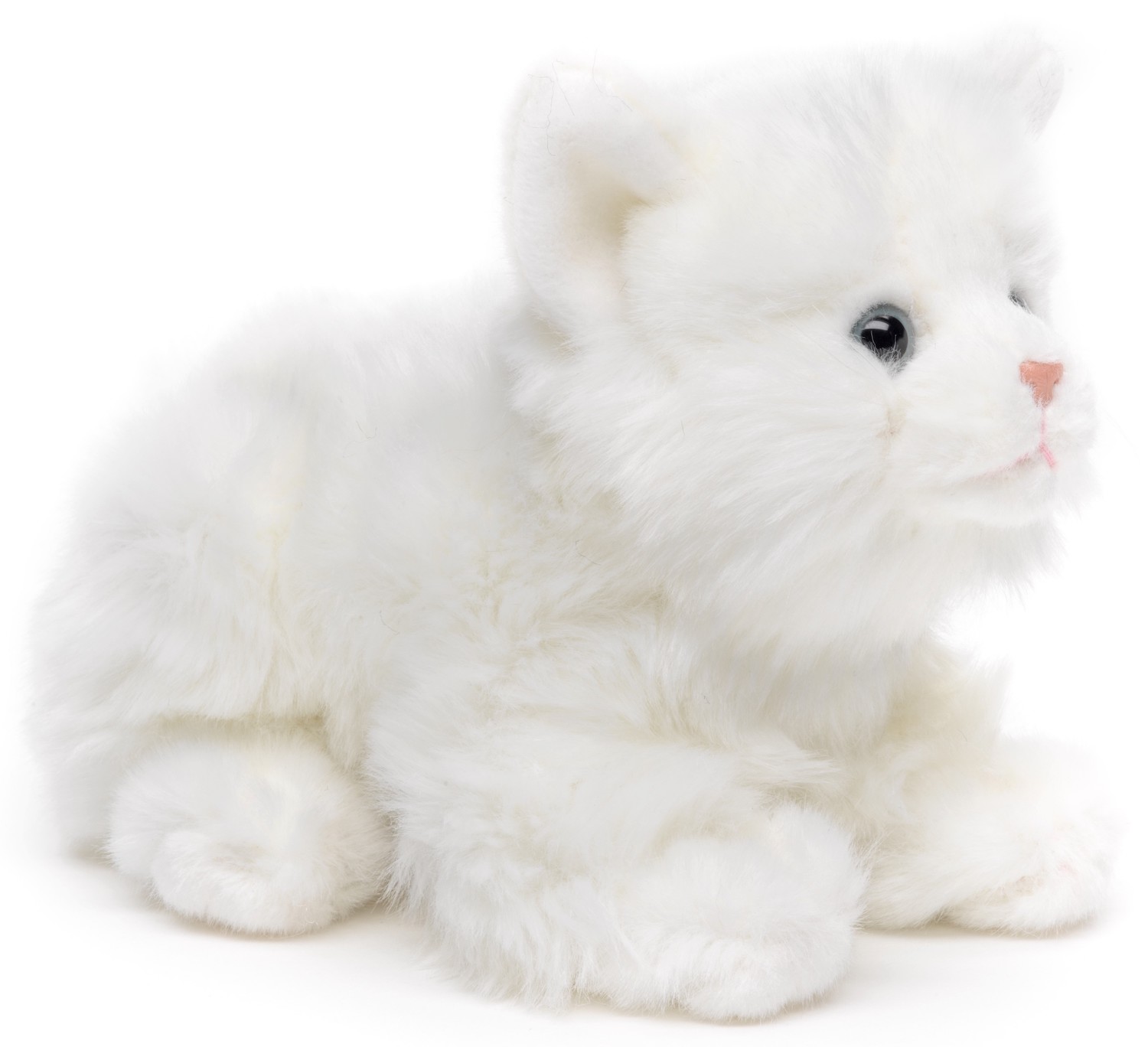 Katze, liegend (weiß) - 20 cm (Länge)