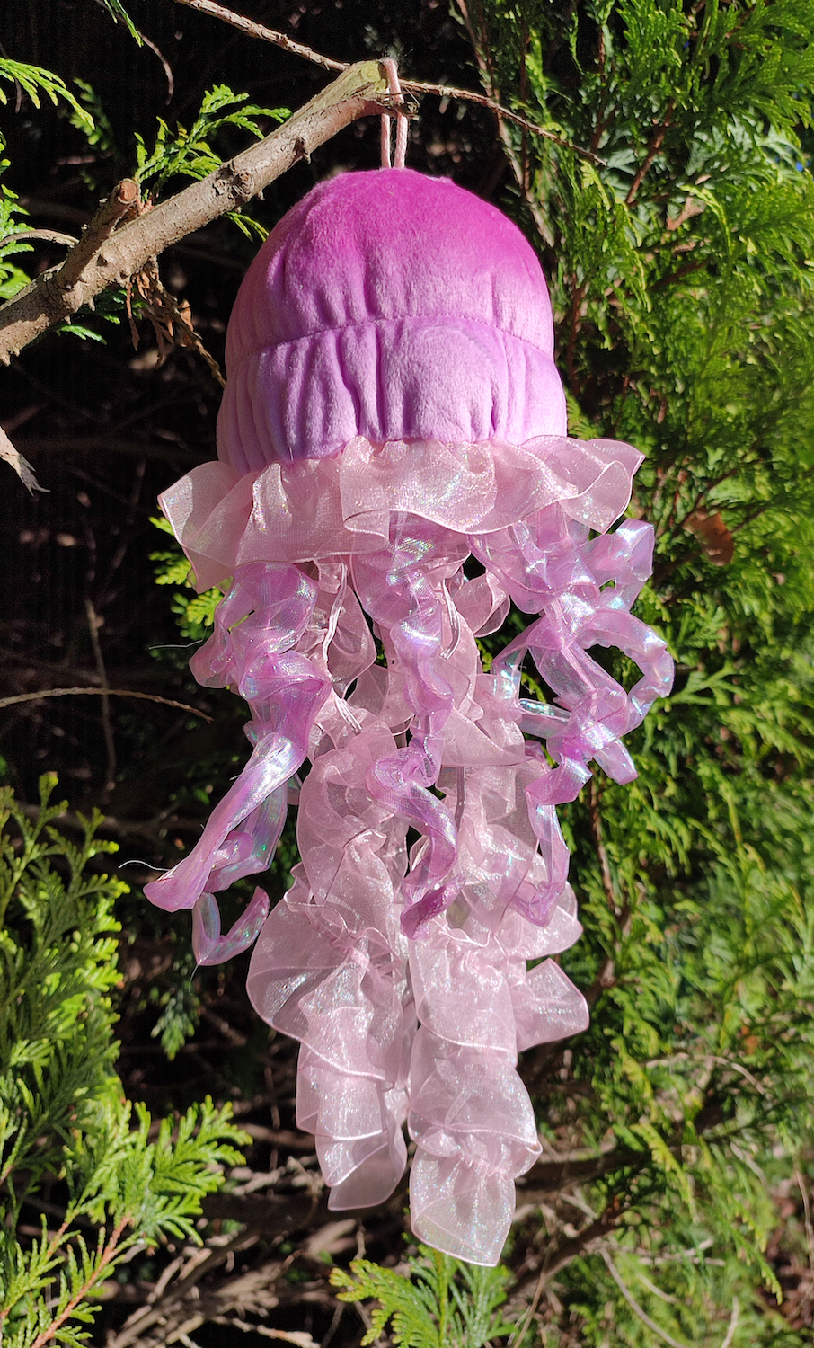 Jellyfish, pink - 30 cm (height) - plush Medusa - soft toy, cuddly toy