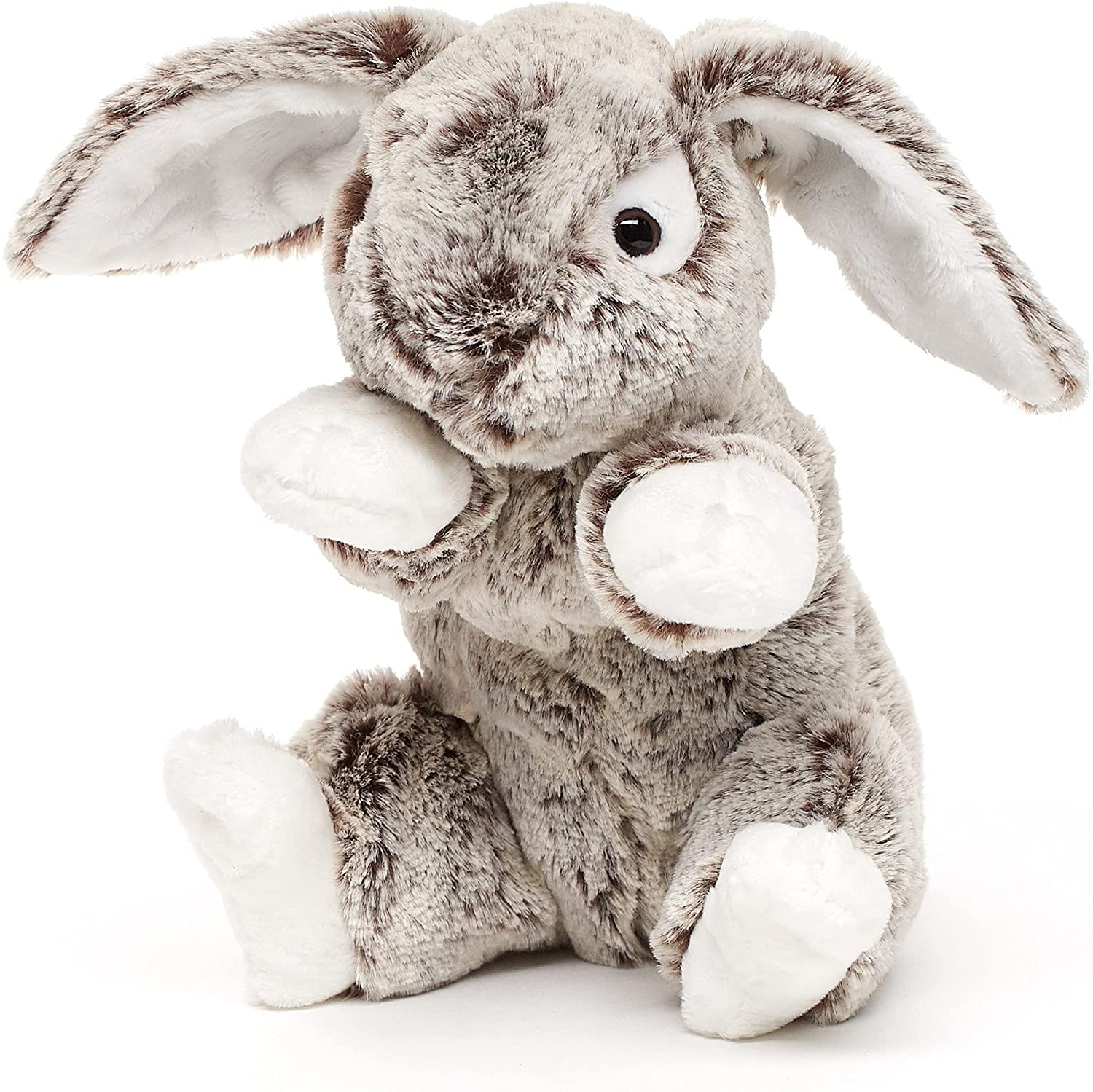 Uni-Toys - Häschen mit Schlappohren (dunkelbraun-meliert), superweich - 22 cm (Höhe) - Hase, Waldtier - Plüschtier, Kuscheltier