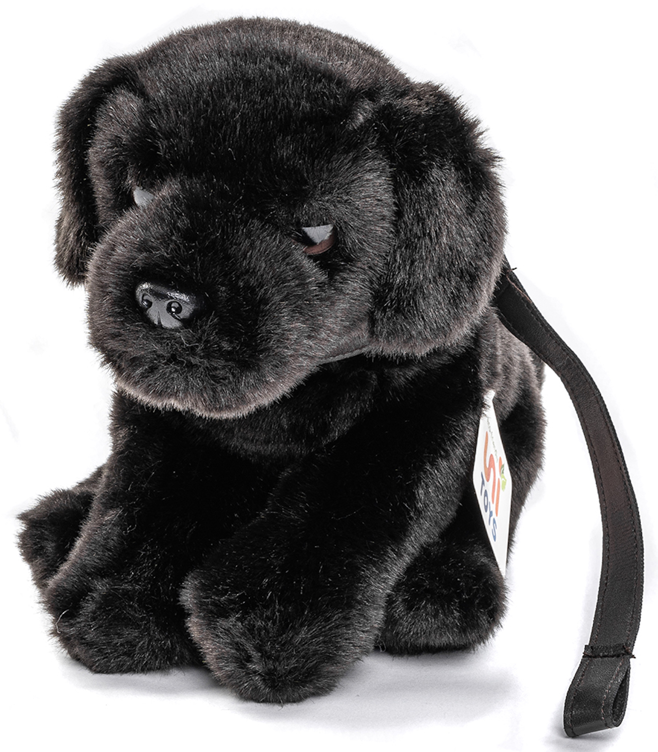 Labrador puppy (black), with leash - 23 cm (height)