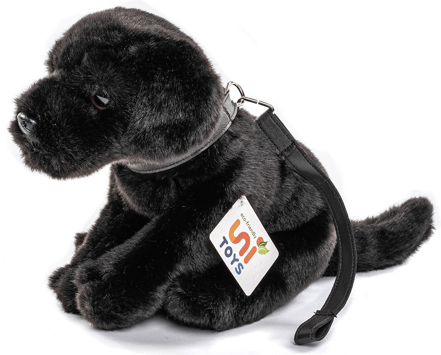 Labrador puppy (black), with leash - 23 cm (height)