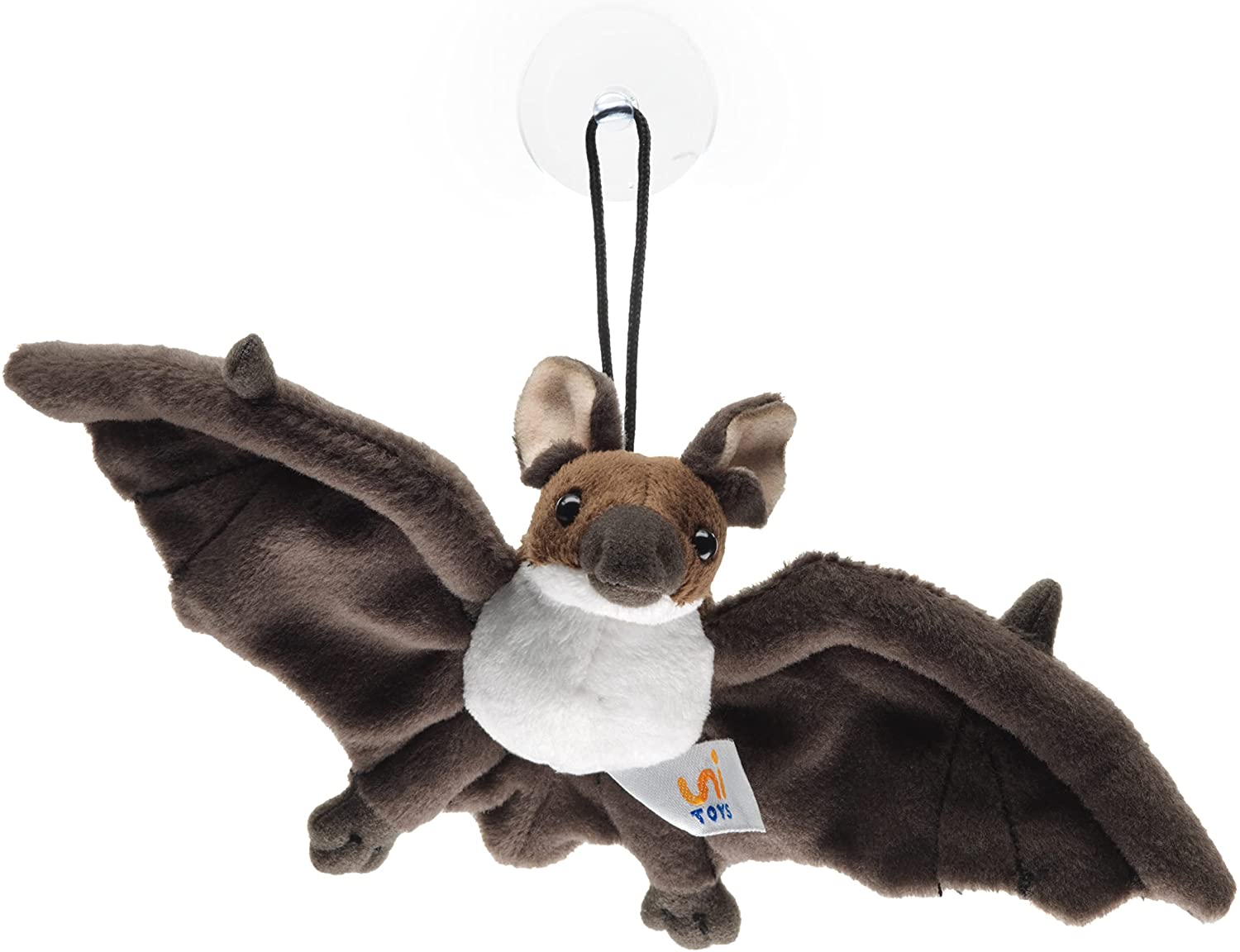 Uni-Toys Fledermaus hellbraun oder dunkelbraun Spannweite 22cm mit Saugknopf 