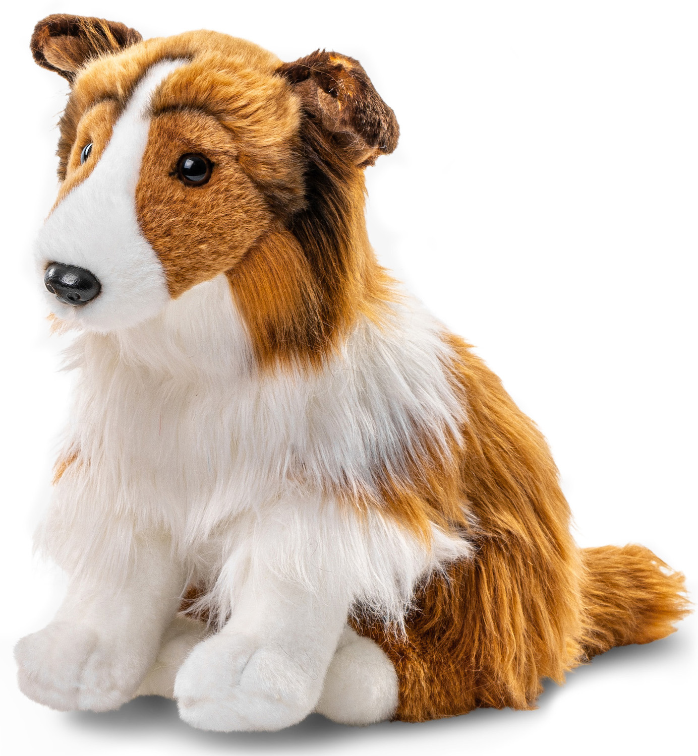 Rough Collie, Sitting - White-Brown Face - 27 cm (height) - Plush Dog, Collie, Pet - Stuffed Animal, Cuddly Toy
