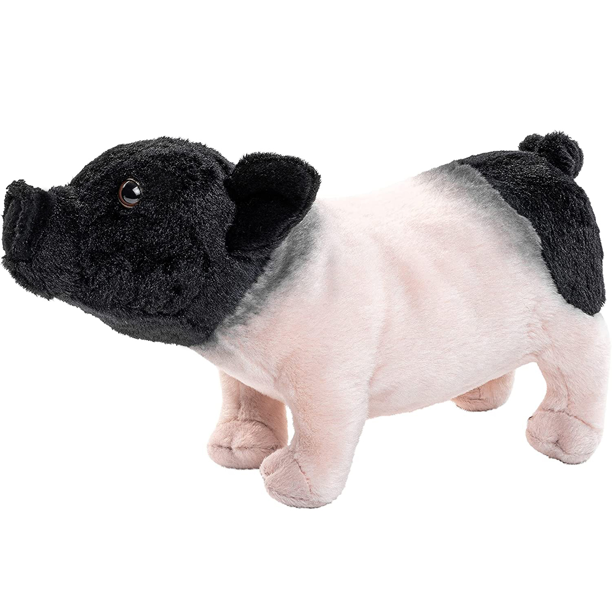 Uni-Toys - angler saddle pig piglet pink-black - 20 cm (length) 
