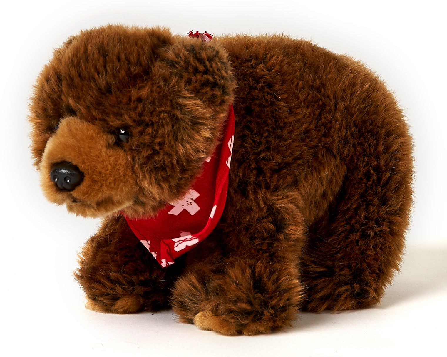 Brown Bear With Scarf, Standing (Small) - 20 cm (length) 