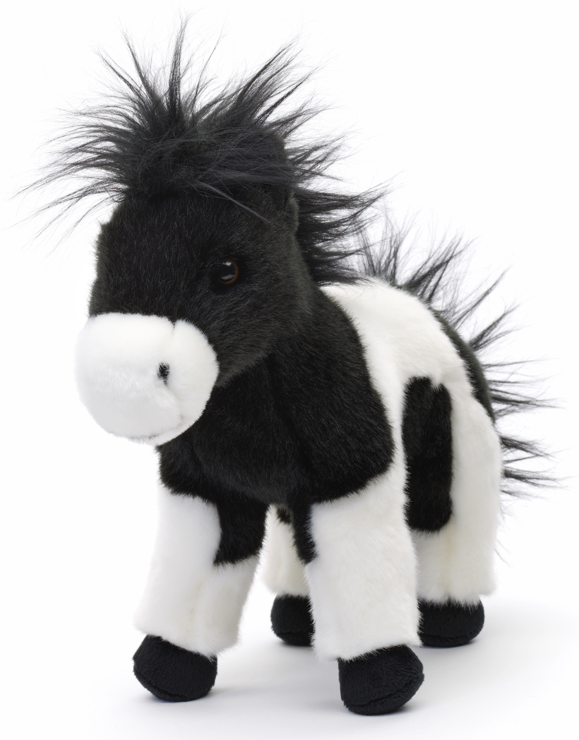 Horse black and white, standing - 23 cm (height)