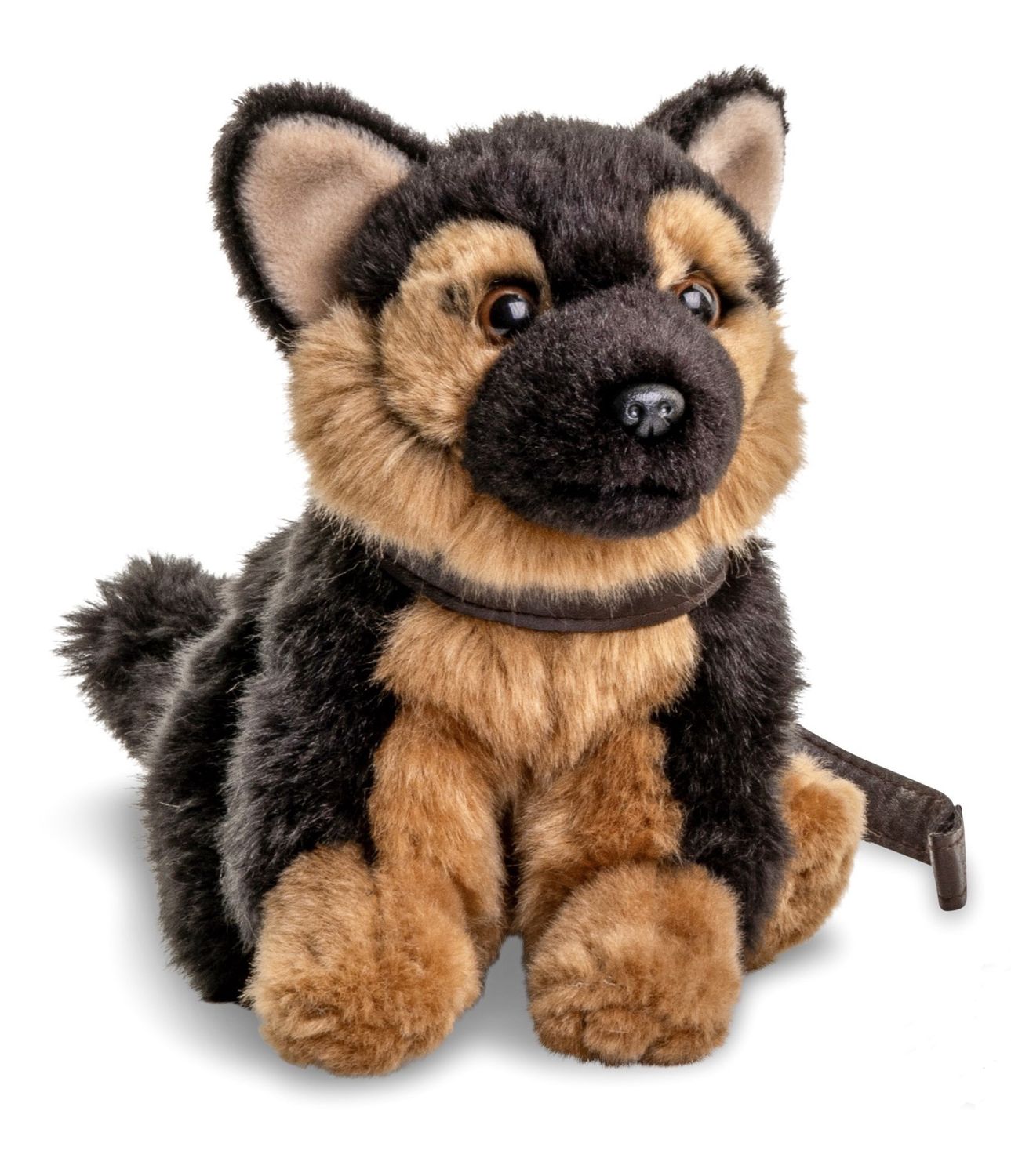 22cm groß Uni-Toys Hund Schäferhund mit Leine ca 