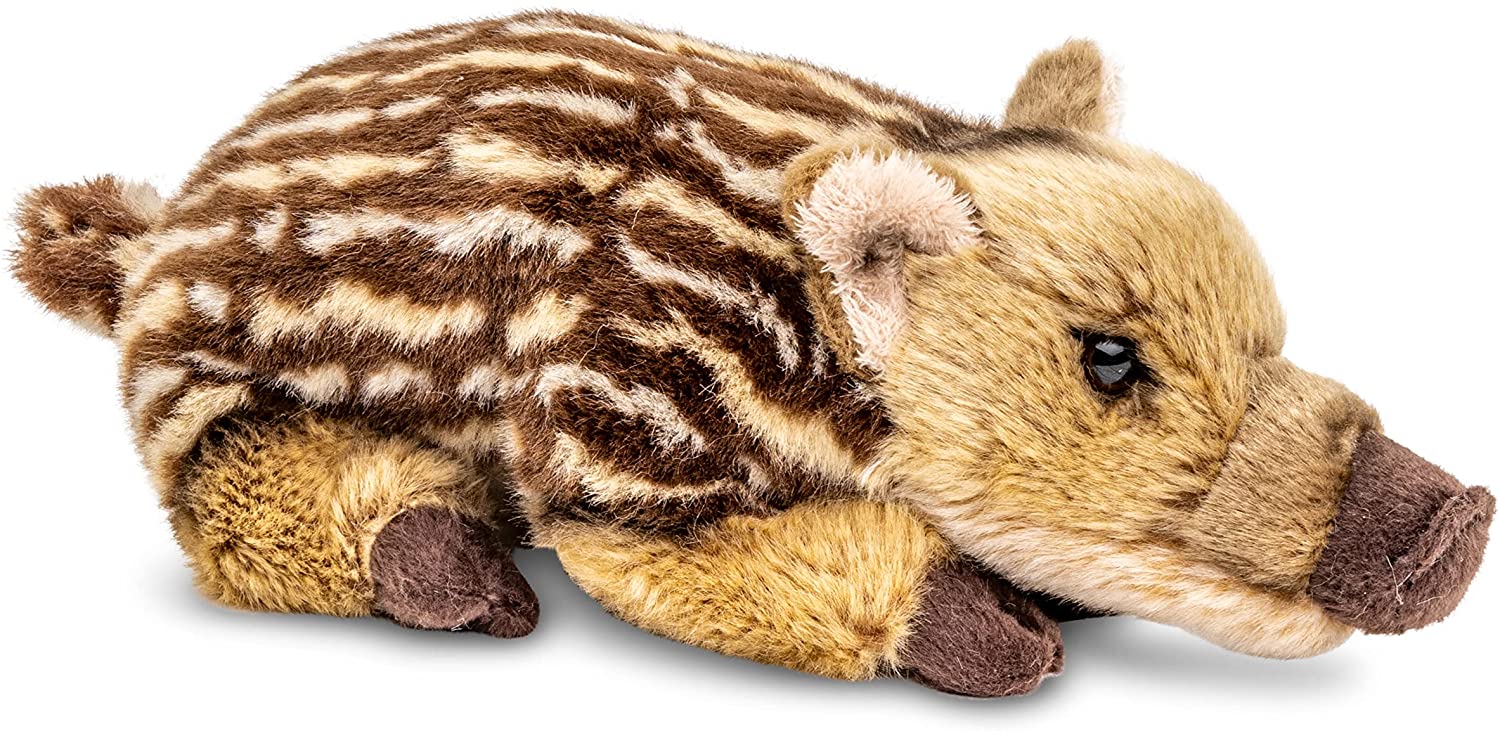 Uni-Toys - Frischling, Lying - 27 cm (length) - Plush Pig, Wild Boar - Plush Toy, Cuddly Toy