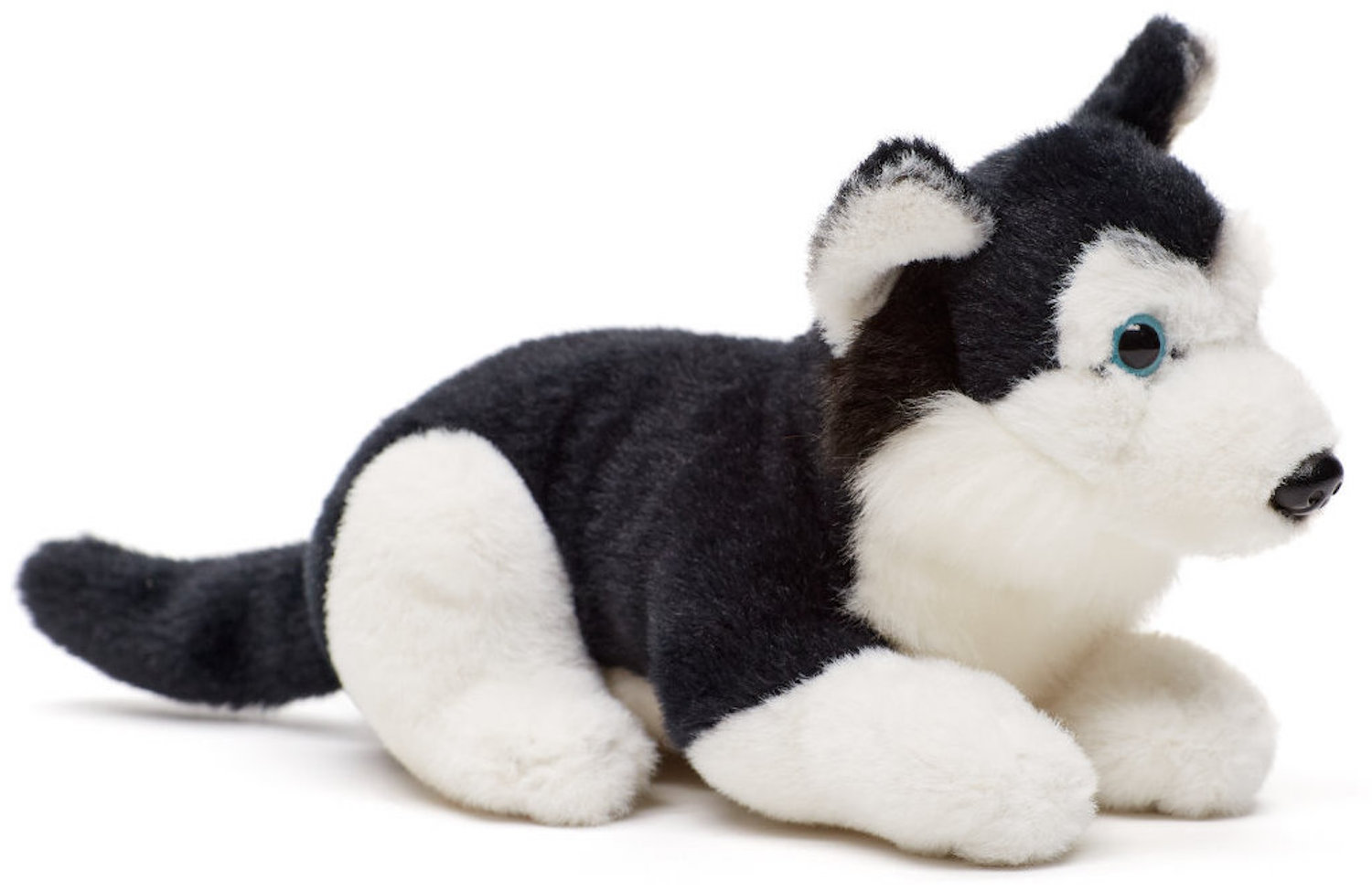 Husky Plushie, liegend (schwarz) - 17 cm (Länge) 