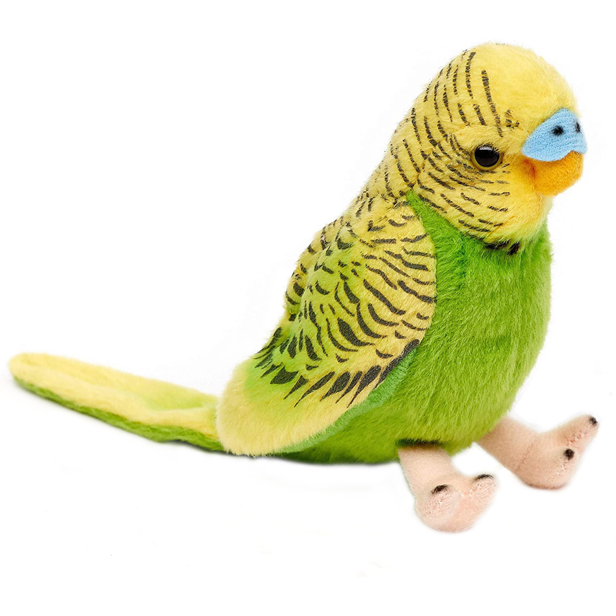 Stofftier Wellensittich grün Vogel Plüschtier H. ca. 12cm Papagei 