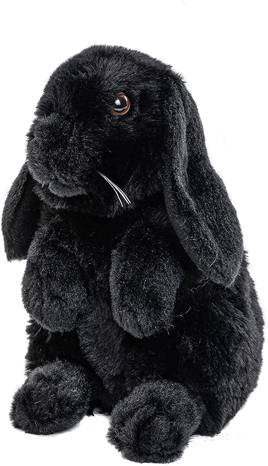 Uni-Toys - ram rabbit black - 19 cm (height) - rabbit, forest animal - plush  toy, cuddly toy | J80032BL