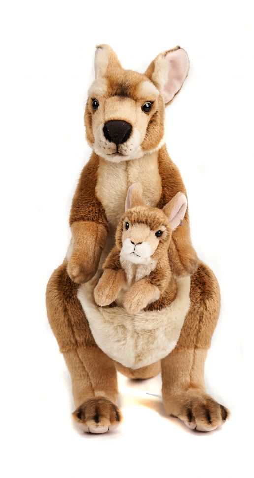 Känguru Mama mit Baby - 45 cm (Höhe) - Känguru, Macropodidae - Plüschtier, Kuscheltier