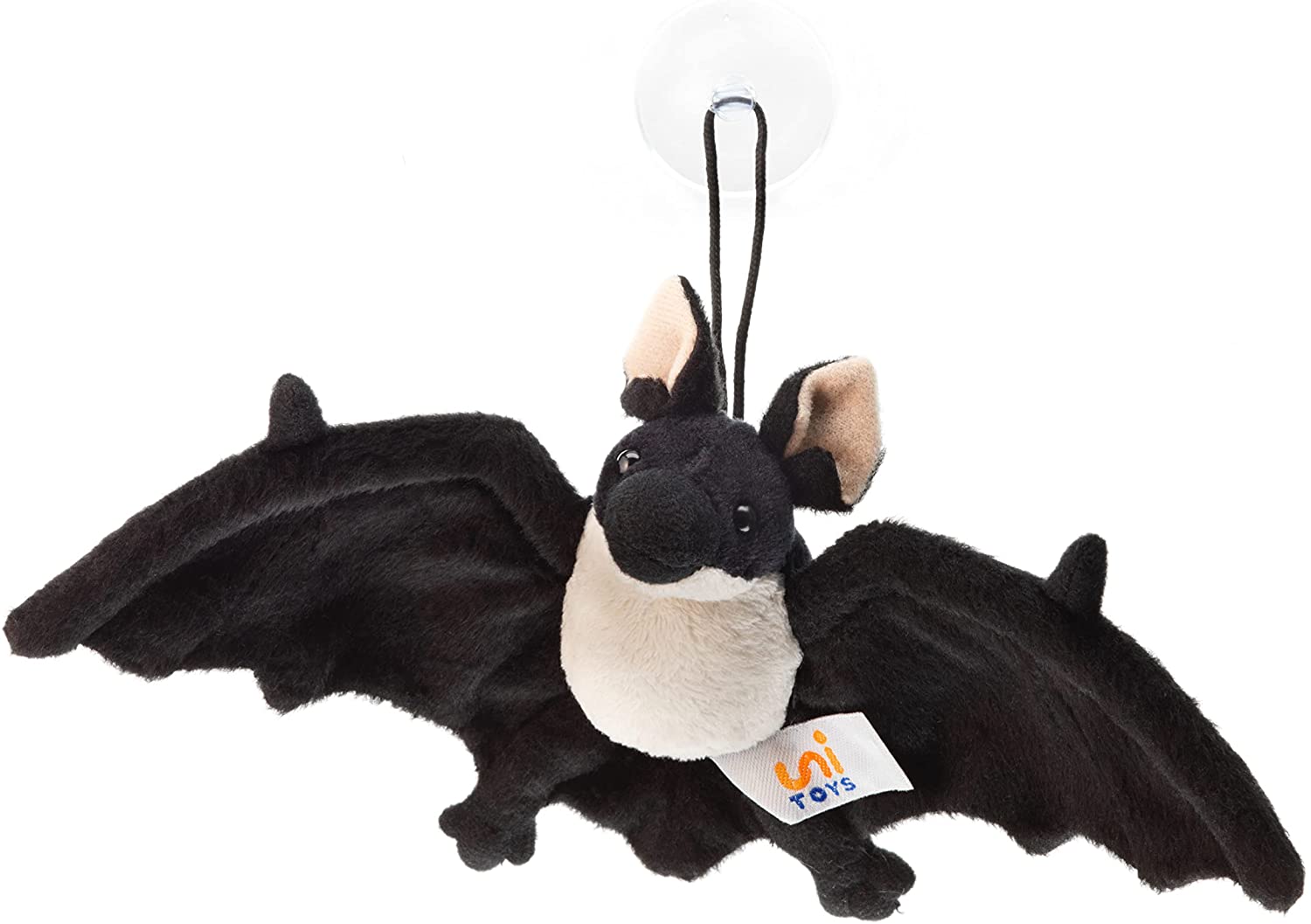 Uni-Toys - Fledermaus, schwarz klein Saugnapf - 23 cm (Breite) - Plüschtier, Kuscheltier 