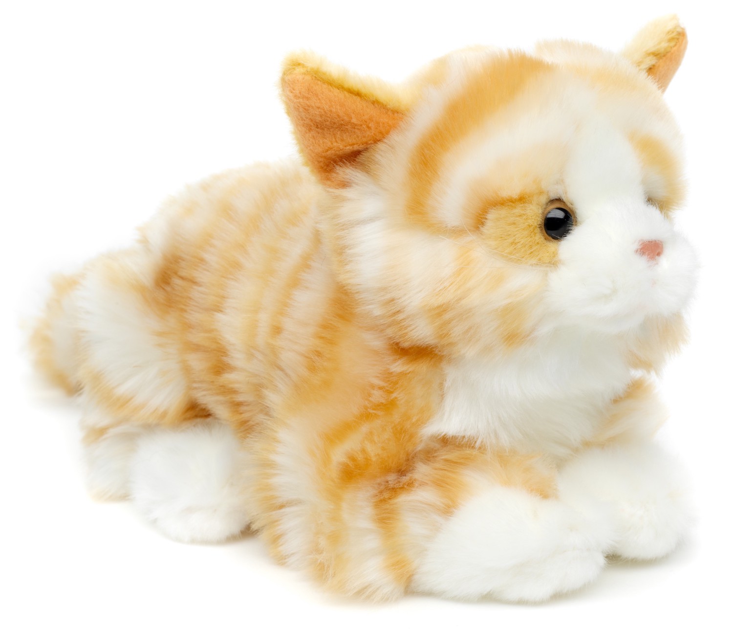 Katze, liegend (braun-getigert) - 20 cm (Länge) - Plüsch-Kätzchen - Plüschtier, Kuscheltier