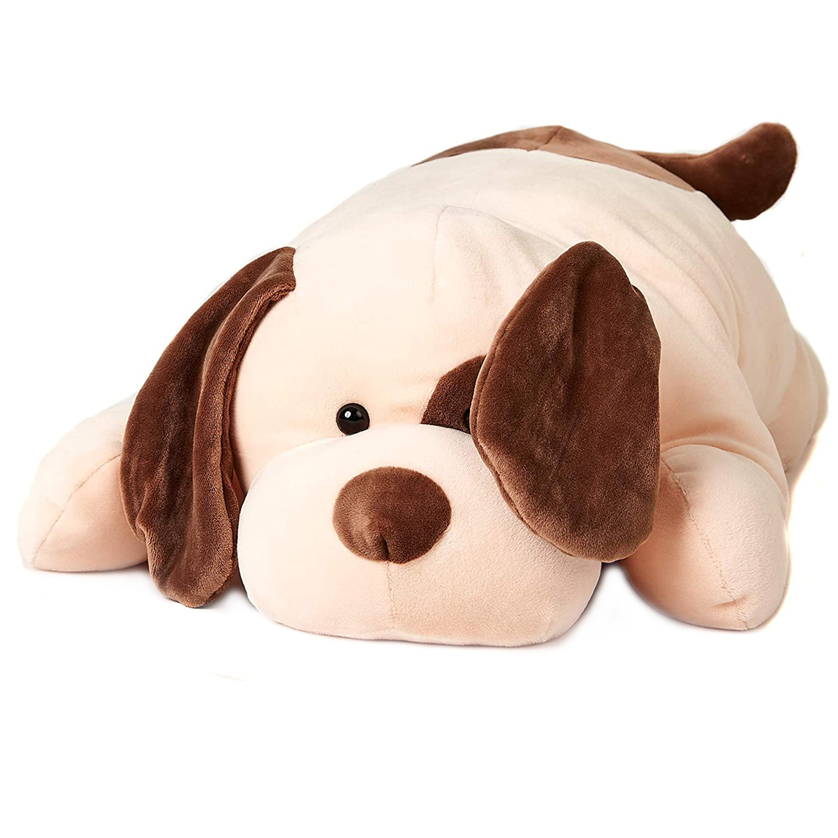 Uni-Toys - Kissen Plüsch-Hund (braun-beige), ultraweich - 60 cm (Länge) - Plüschtier, Kuscheltier