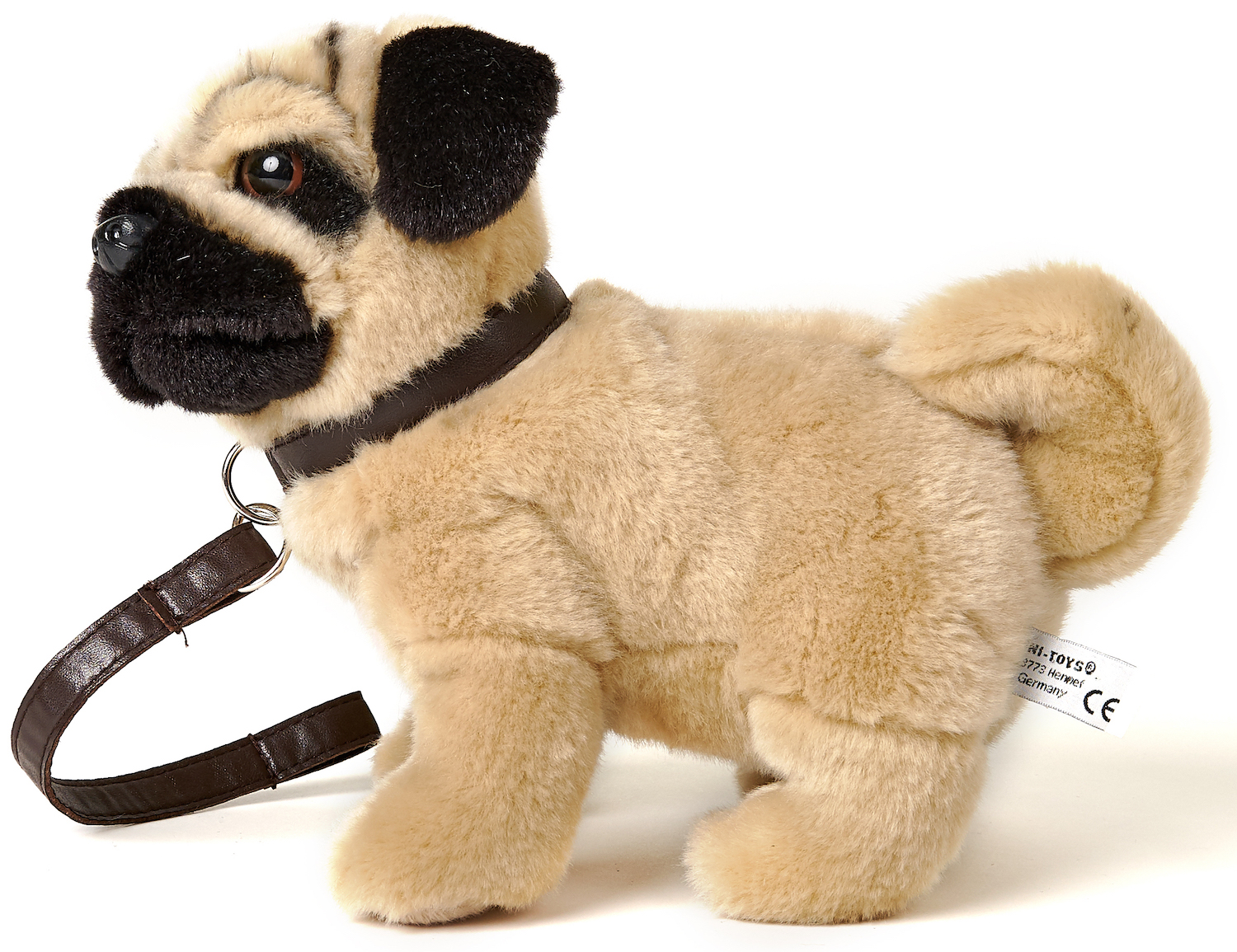 Pug, standing (with leash) - 21 cm (height) 