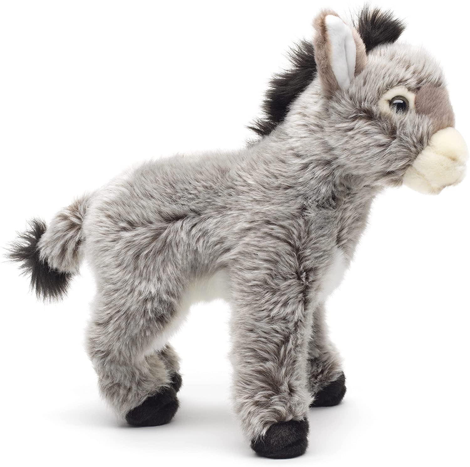 Uni-Toys – donkey grey, standing - 28 cm (height) - plush toy, cuddly toy