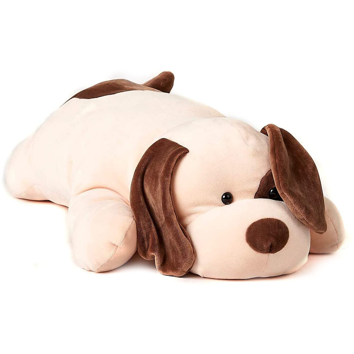  Kissen Plüsch-Hund (braun-beige), ultraweich - 60 cm (Länge) 