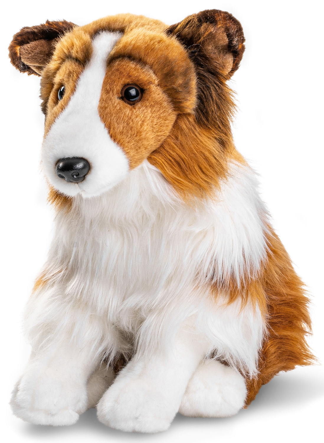 Rough Collie, Sitting - White-Brown Face - 27 cm (height) - Plush Dog, Collie, Pet - Stuffed Animal, Cuddly Toy