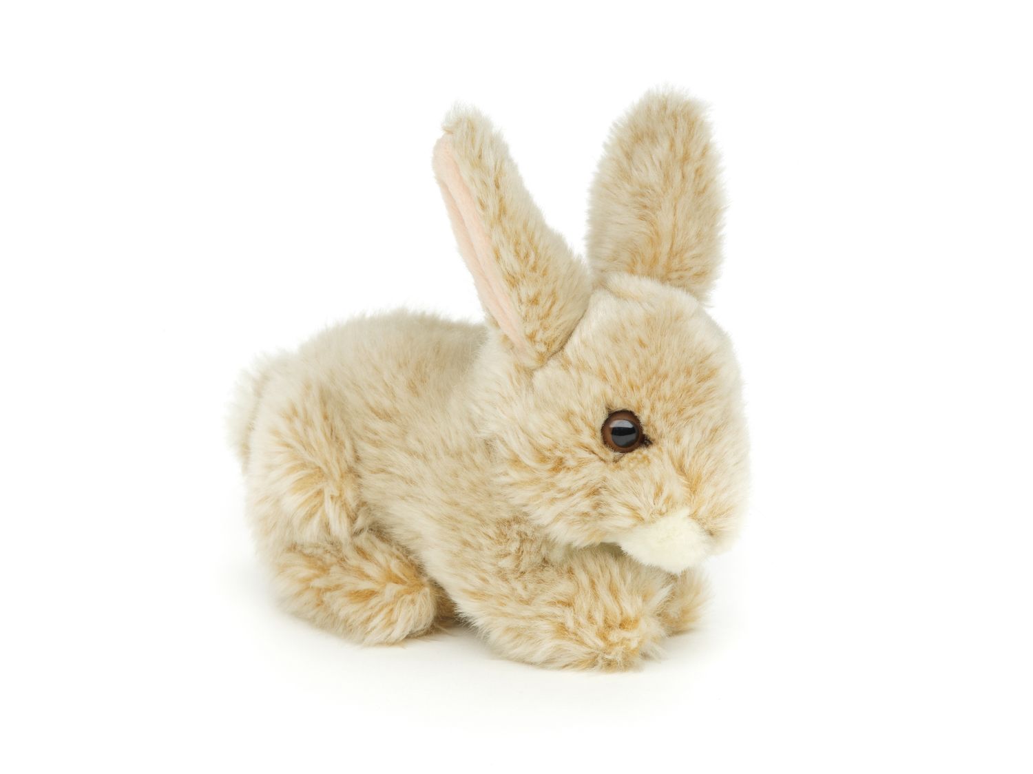 Hase, liegend (beige) - 18 cm (Länge) - Plüsch-Kaninchen - Plüschtier, Kuscheltier