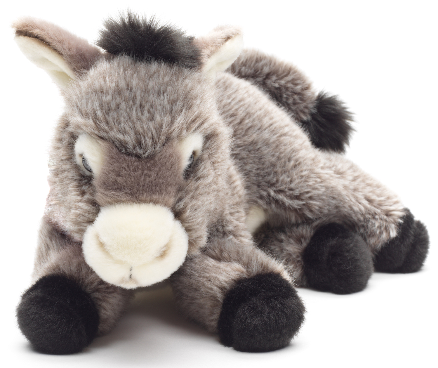 Grey donkey, lying - 28 cm (length)