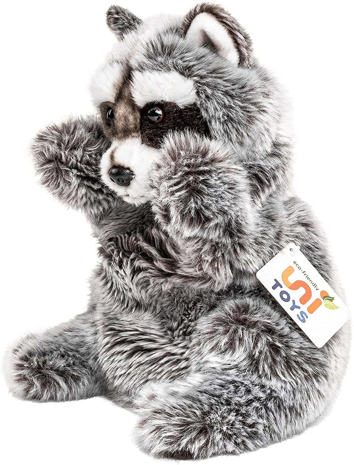Uni-Toys - hand puppet raccoon - 26 cm (height) - bear, forest animal - plush toy, cuddly toy 