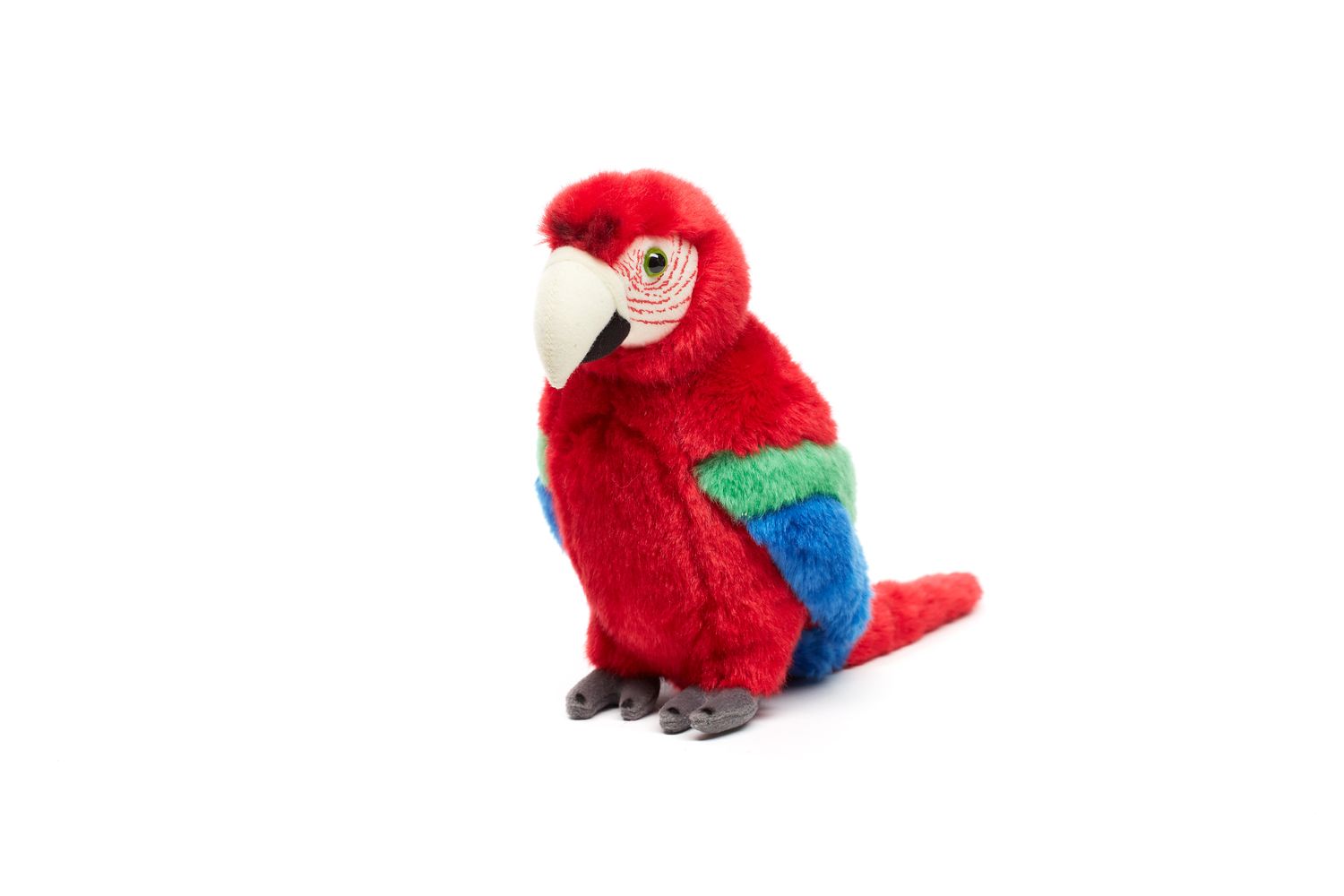 Papagei (rot) - 24 cm (Höhe) - Plüsch-Vogel, Ara - Plüschtier, Kuscheltier
