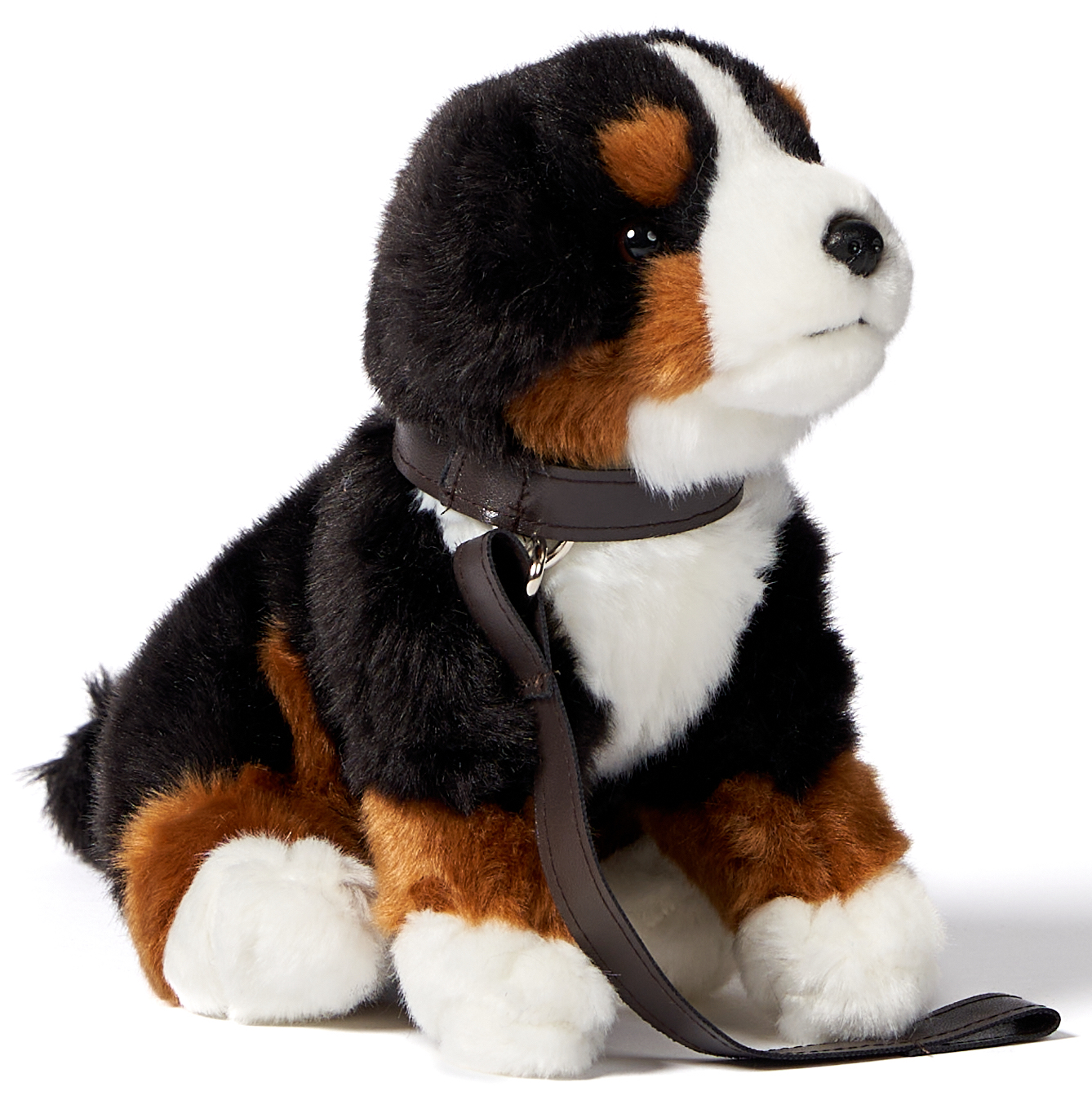Bernese Mountain Dog Puppy, sitting - With lead and voice (sound) - 19 cm (height)