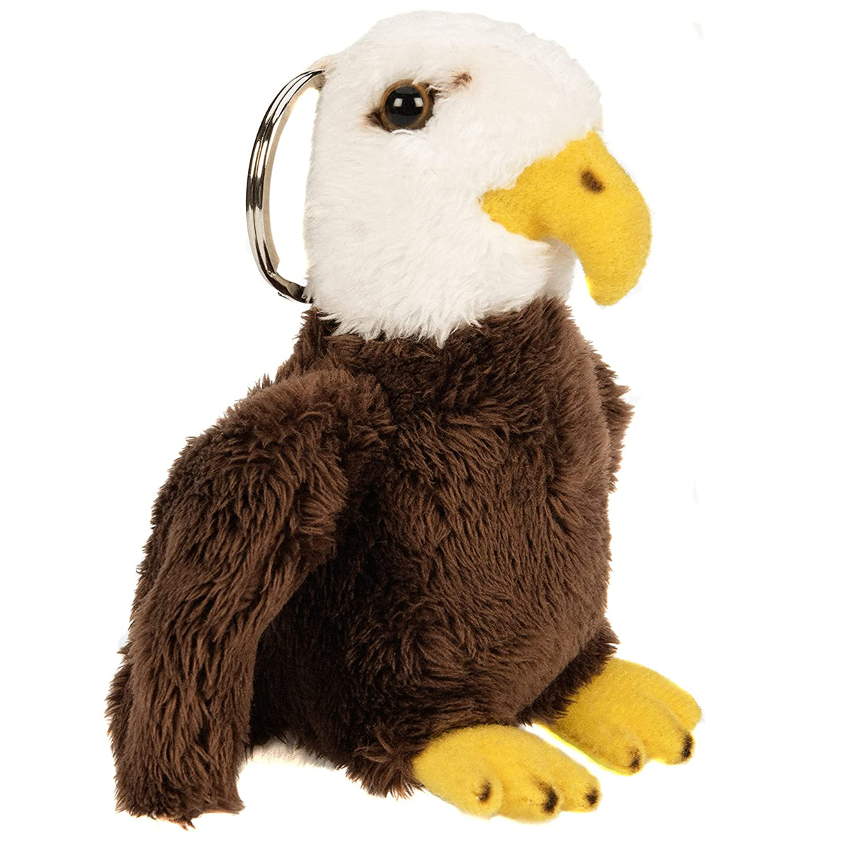 Uni-Toys - Weißkopfseeadler mit Schlüsselanhänger - 11 cm (Höhe) - Adler, Vogel - Plüschtier, Kuscheltier