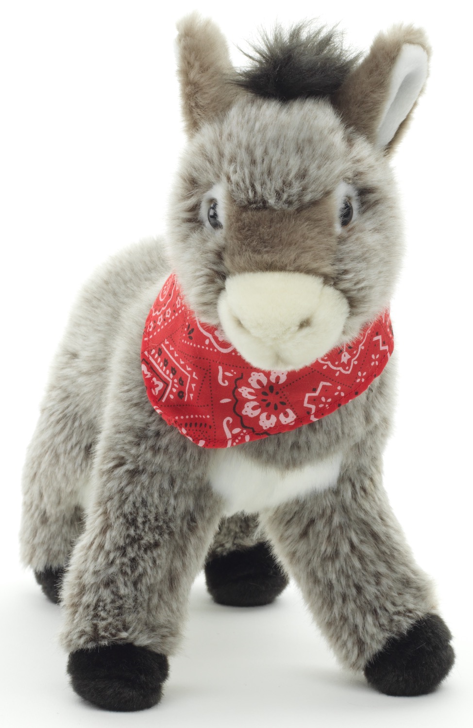 Uni-Toys - Donkey With Bandana, Standing - 30 cm (height) - Plush Donkey - Soft Toy, Cuddly Toy