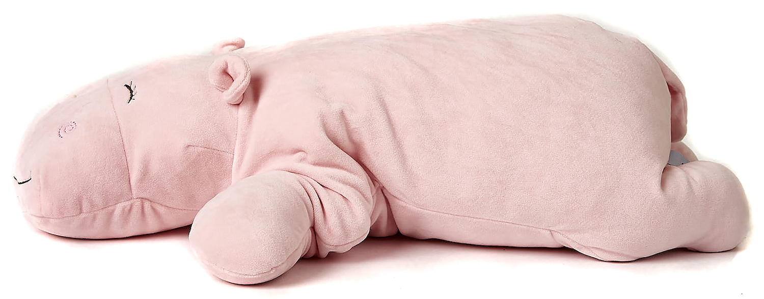 Uni-Toys - pillow plush hippopotamus (pink), ultra soft - 60 cm (length)