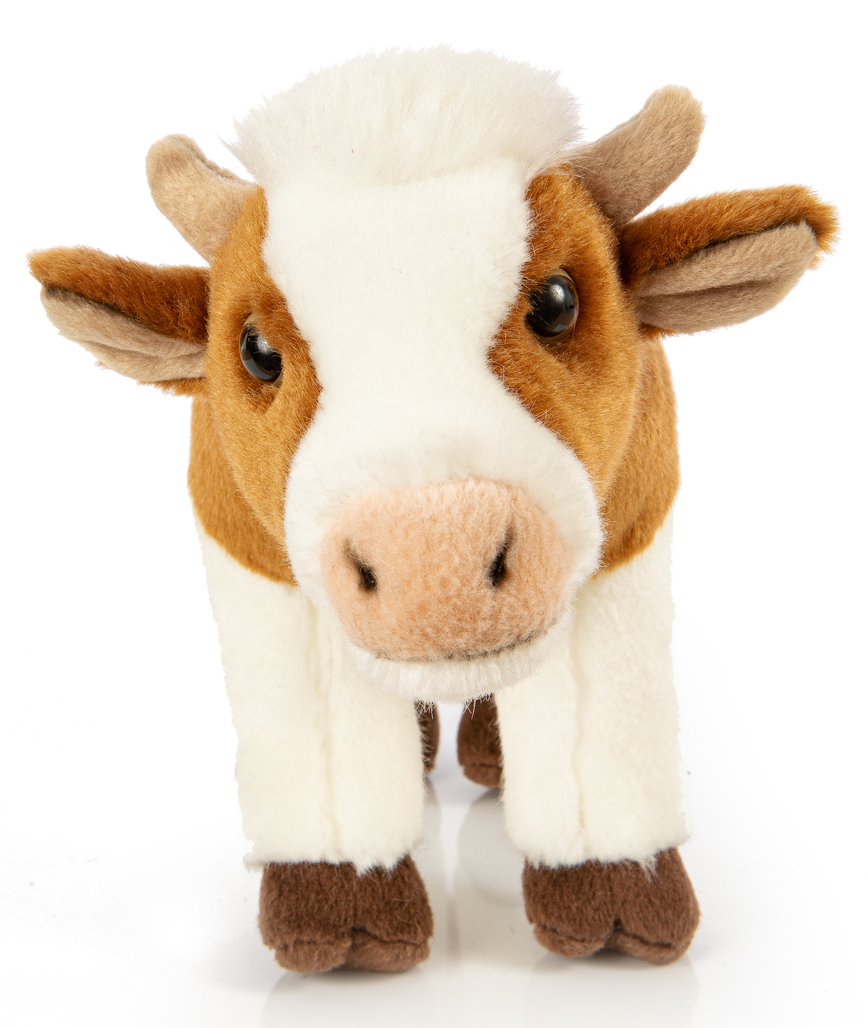 Cow white-brown, standing - 27 cm (length)