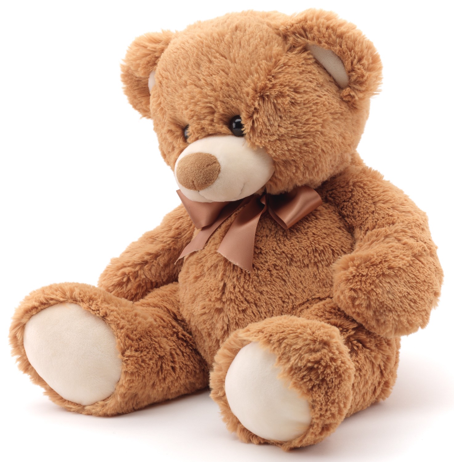 Teddy with Bow, (light brown) - 36 cm (height) 