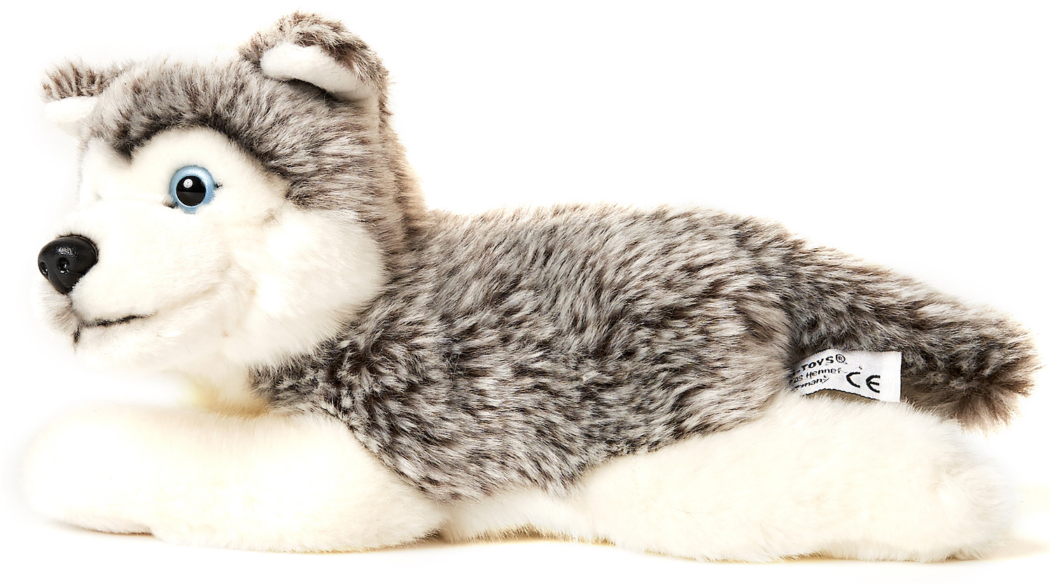 Husky Welpe grau, liegend - 23 cm (Länge) 