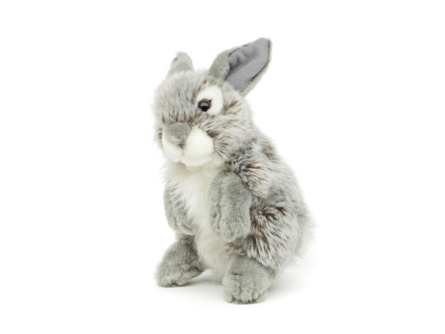 Hase, stehend (grau) - 18 cm (Höhe) - Plüsch-Kaninchen - Plüschtier, Kuscheltier