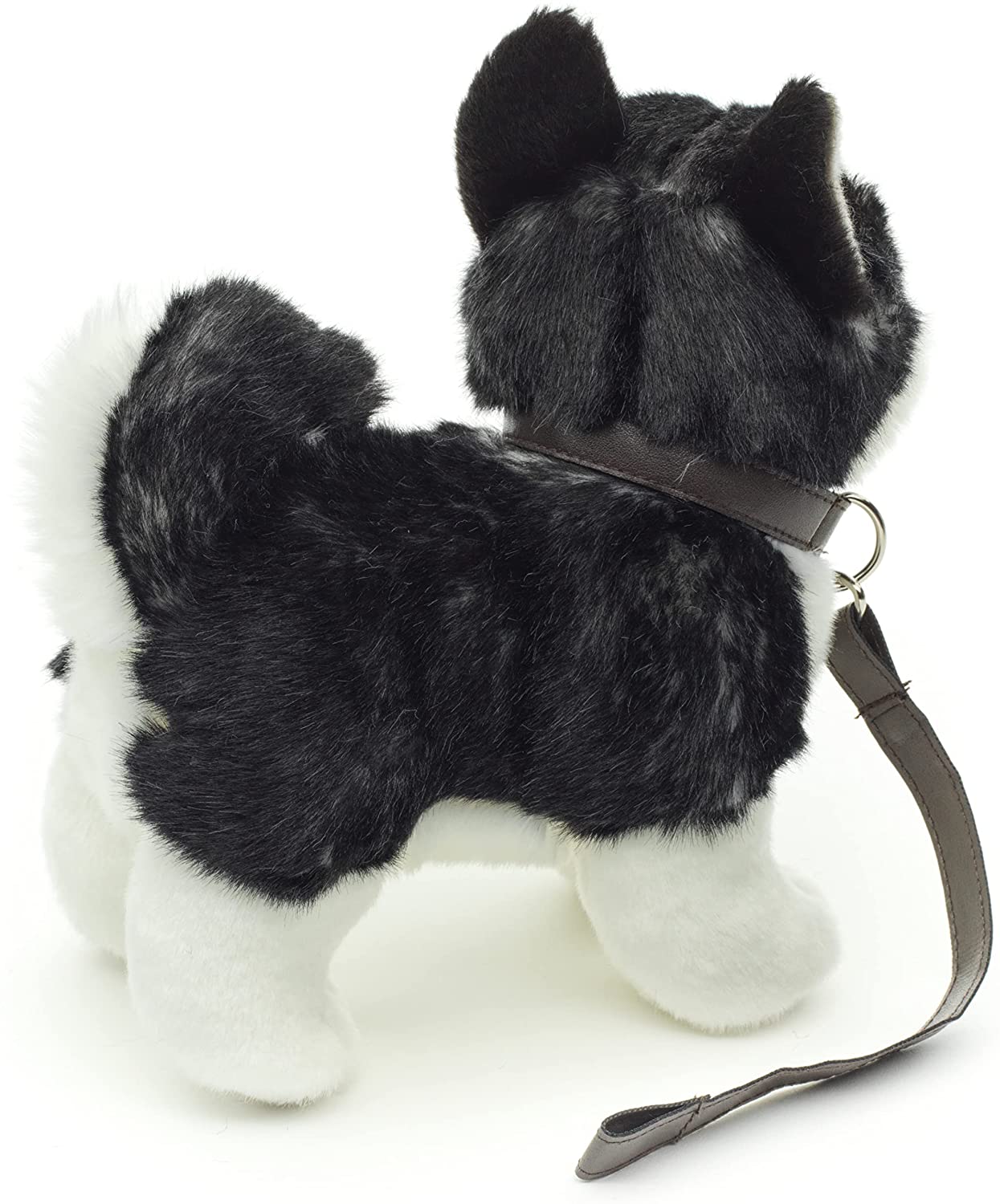 Husky Puppy (black), standing (with leash) - 21 cm (length) 