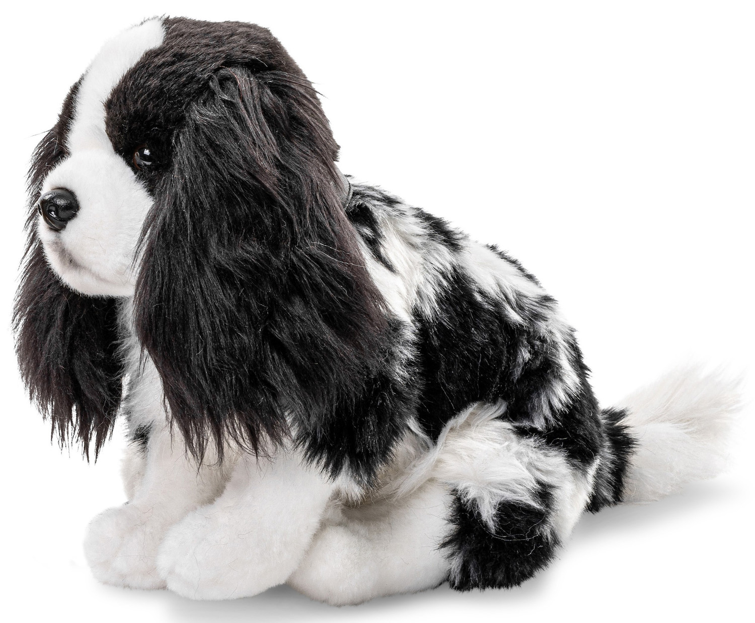 Cocker Spaniel Black And White, Sitting - 23 cm (height) - Plush Dog, Pet - Soft Toy, Cuddly Toy