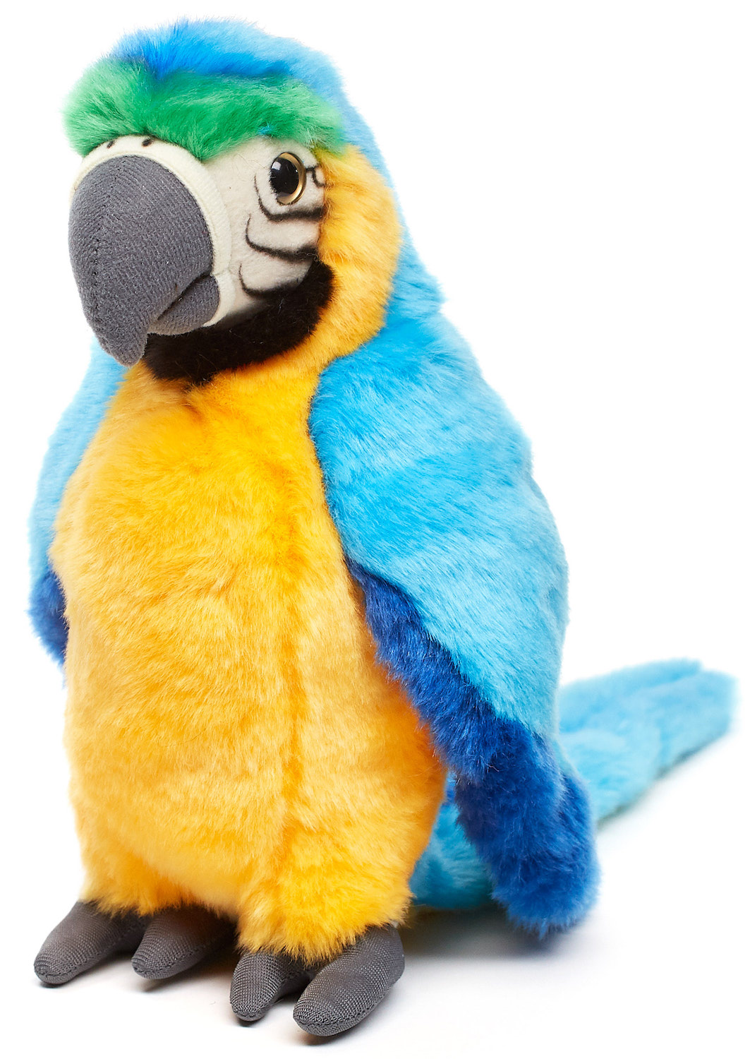 Parrot (blue) - 24 cm (height) - plush bird, macaw - soft toy, cuddly toy