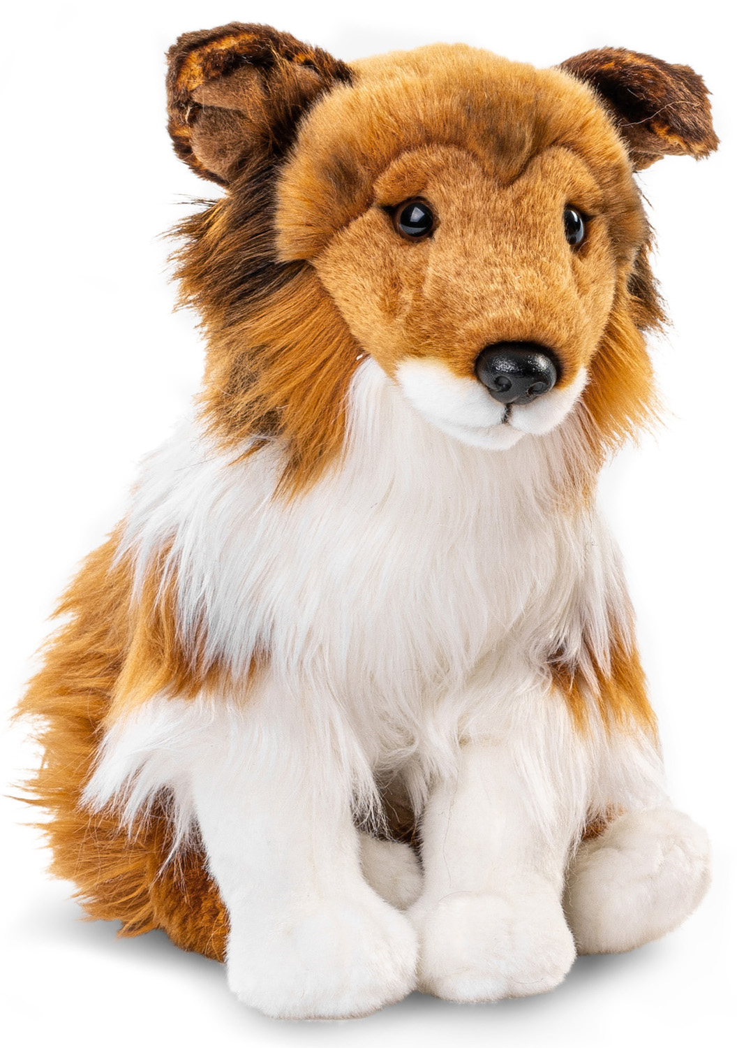 Rough Collie, Sitting - Brown Face - 27 cm (height) - Plush Dog, Collie, Pet - Stuffed Animal, Cuddly Toy